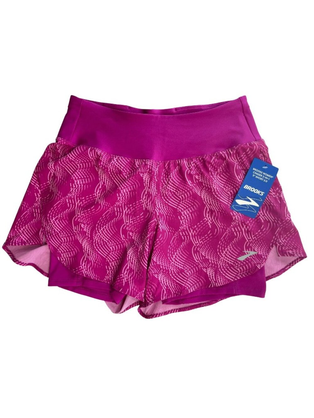 Brooks Chaser Shorts 5" 2-In-1 Running 2.0 Magenta Wmn's Size Small MSRP$80 NWT